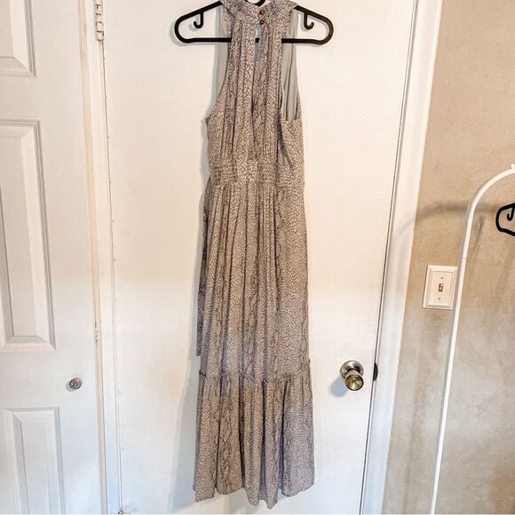 Anthropologie Marfa Snakeskin Grey Midi Dress 2 - Picture 11 of 13